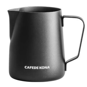 Cafede Kona Professional Latte Art Pitcher‎ Black Metal Milk 300ml Espresso Jug